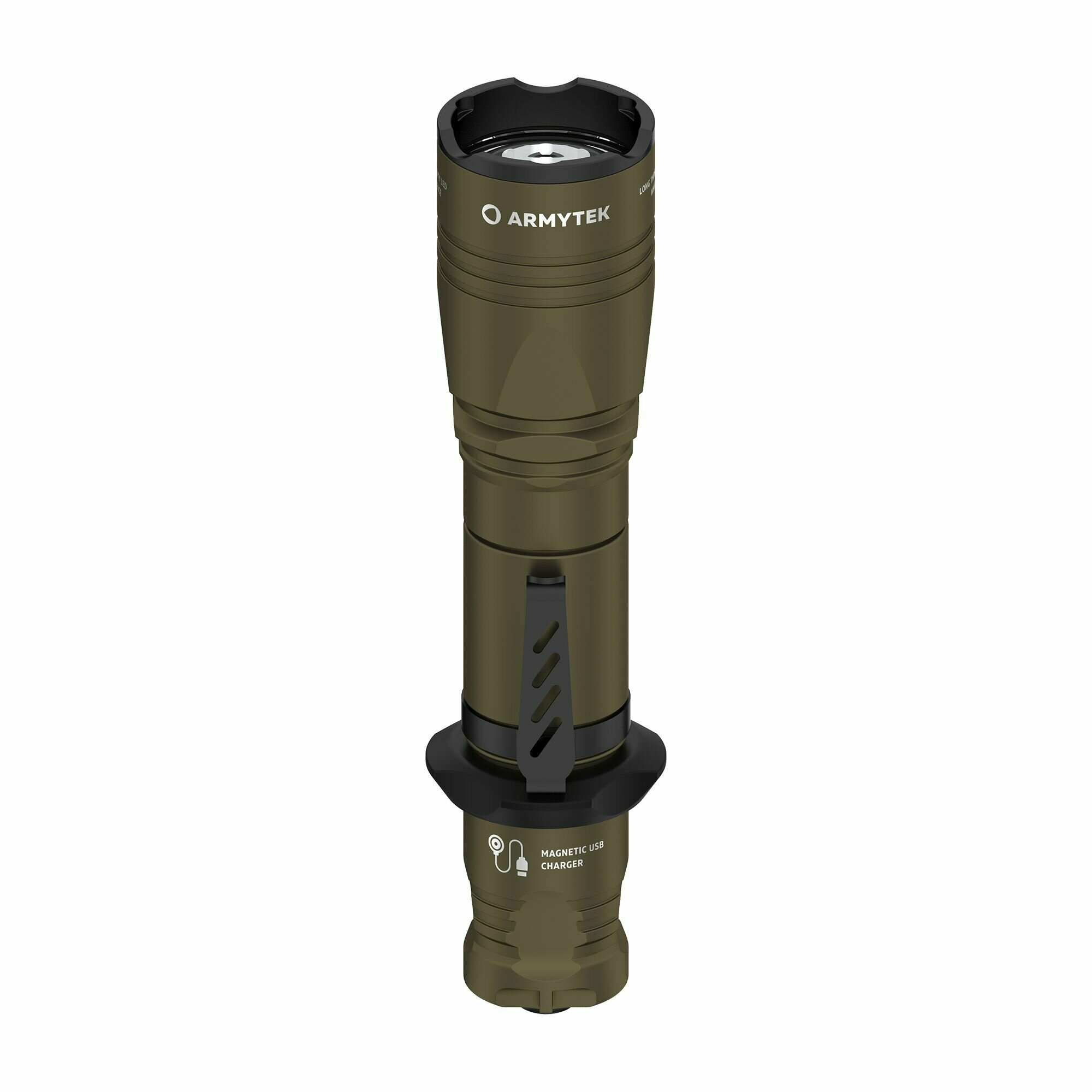 Фонарь тактический Armytek Dobermann Pro Magnet USB Olive (теплый свет)