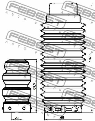 Пыльник передн Febest PGSHB308FKIT