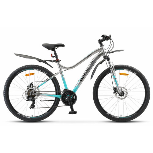 Женский велосипед Stels Miss 7100 D V010 (2023) 16 Хромовый (150-165 см) горный mtb велосипед stels miss 6100 d 26 v010 2023 рама 15 светло красный