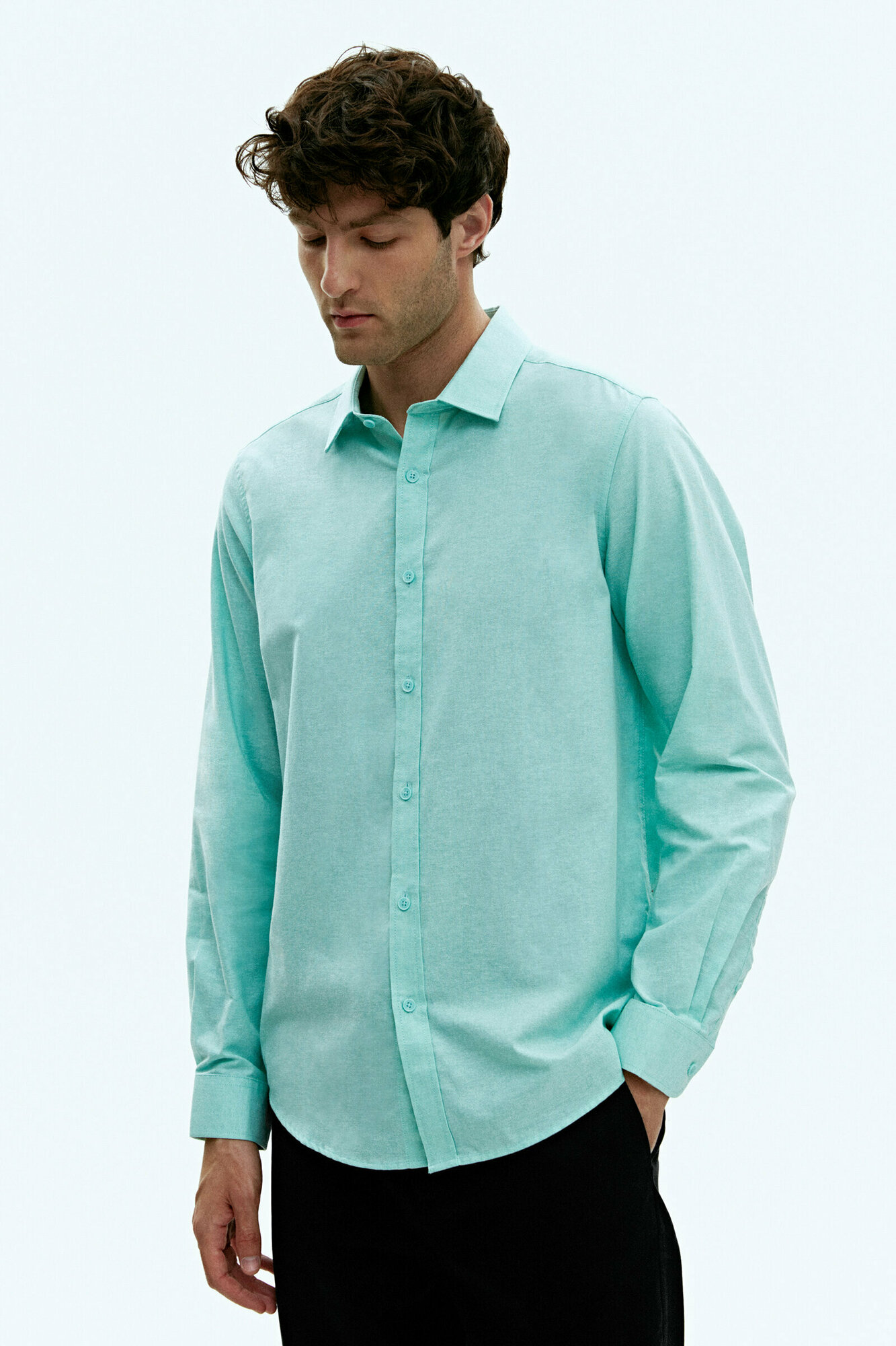 Рубашка FINN FLARE, размер S, зеленый