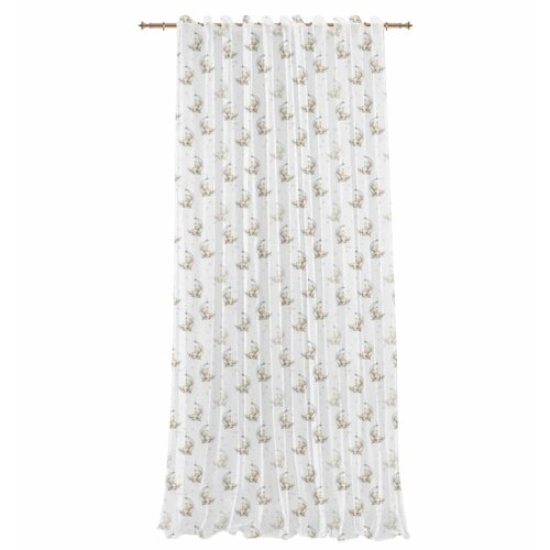 Тюль на ленте Сонный мишка 300x280 см цвет голубой