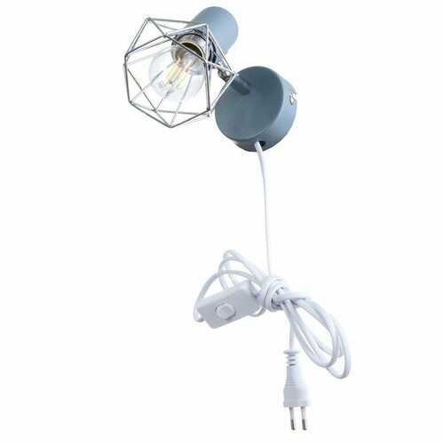 Бра с переключателем на проводе Виола Е14 40Вт синий 13х10х18см 1088₽