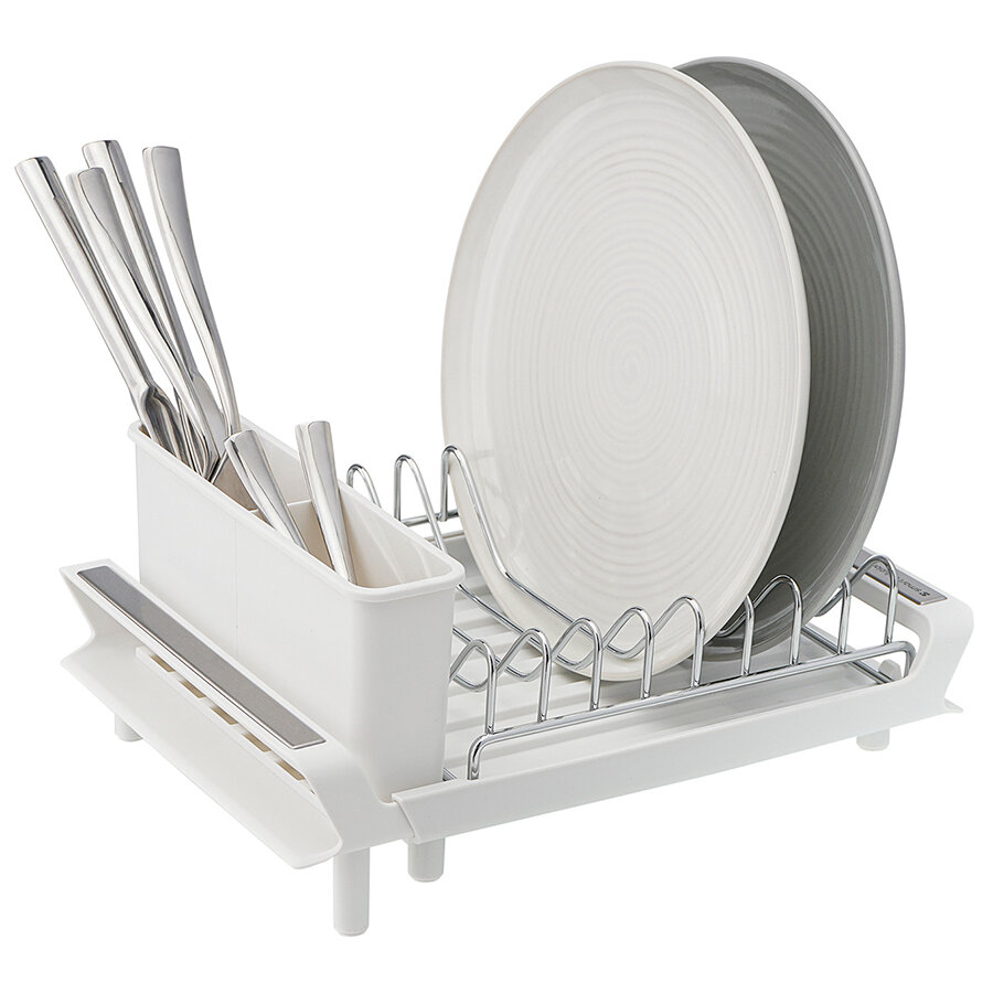 Сушилка для посуды тарелок и столовых приборов Atle раздвижная малая белая Smart Solutions SS000010