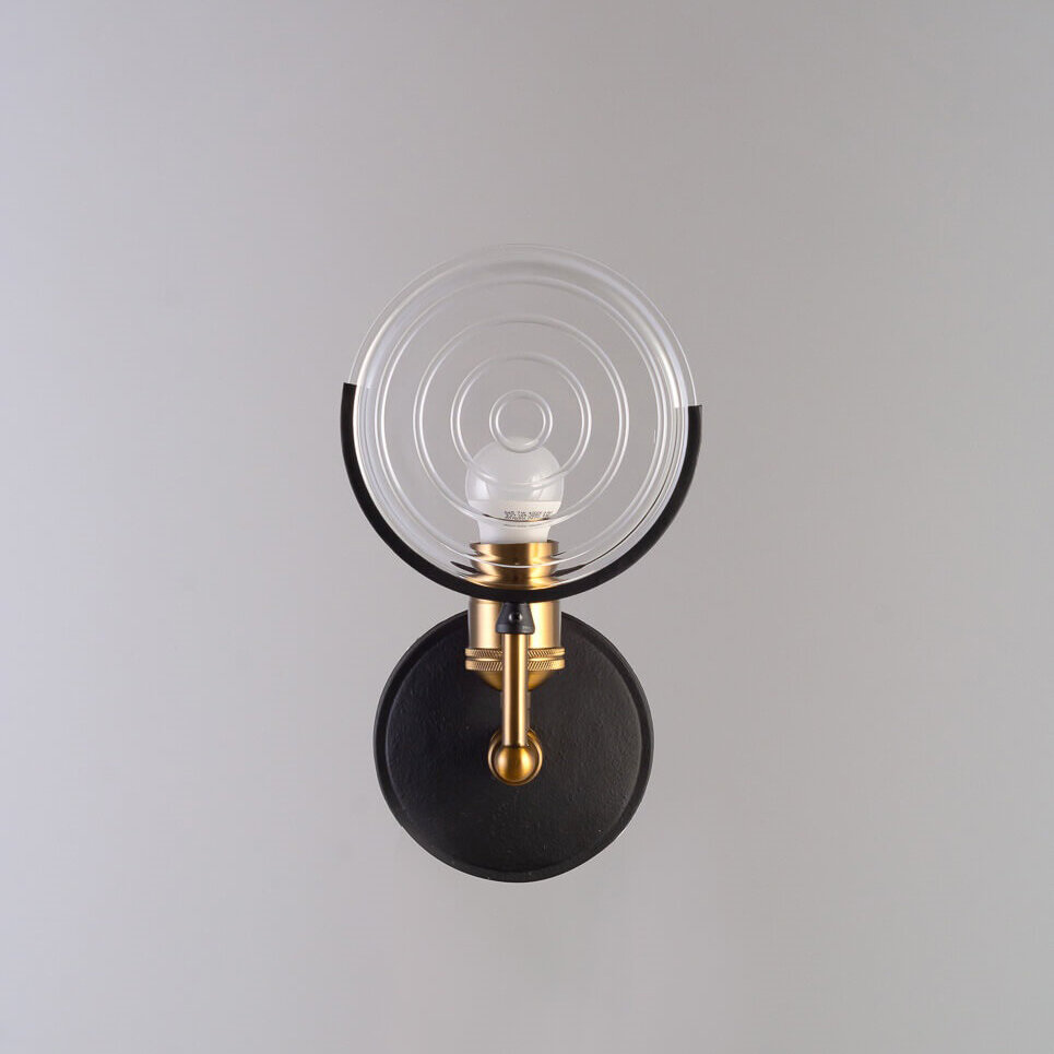 фото Бра Delamp Gaslight Lens Sconce Черный + латунь