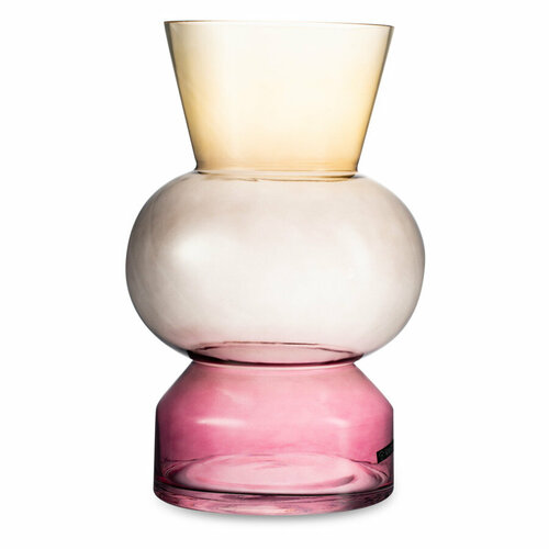 Ваза Rasteli Триобль 20 см, h31,5 см, трехцветная, кремовая, серая, лиловая, стекло