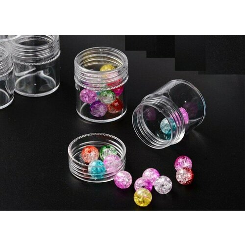 Контейнер для бисера и бусин, диаметр 25мм, высота 29мм, пластиковый, 1005-035, 1шт