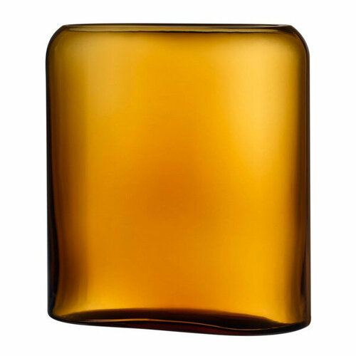 Ваза прямоугольная Nude Glass Слои 27,6 см, хрусталь, коричневая