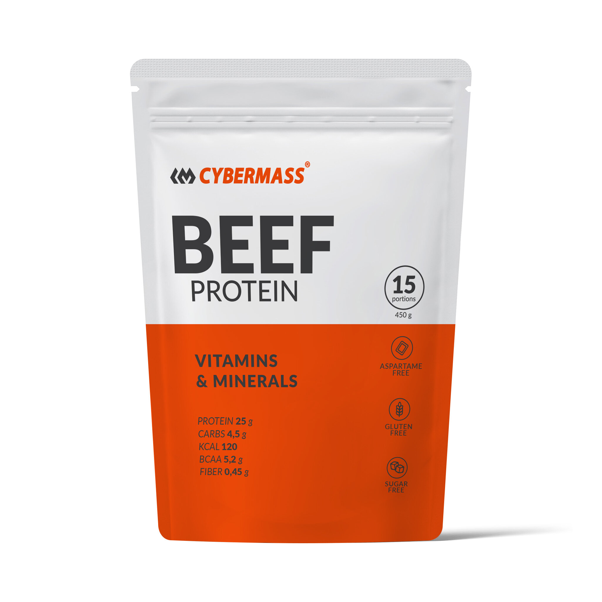 CYBERMASS Beef Protein 450 г (15 порций пакет) (Сливочная карамель)