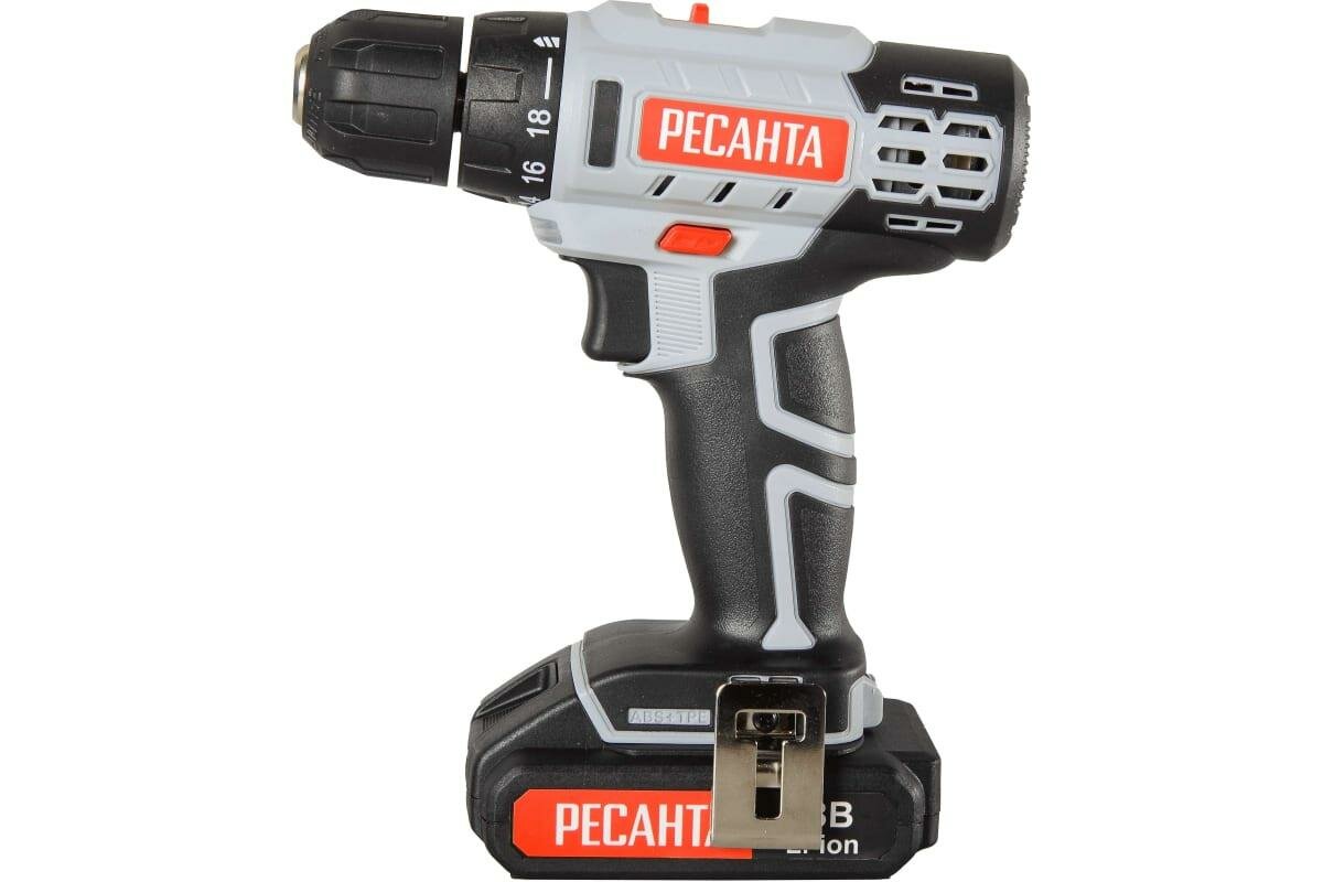 фото Аккумуляторная дрель - шуруповерт Ресанта ДА-50Л2-18А