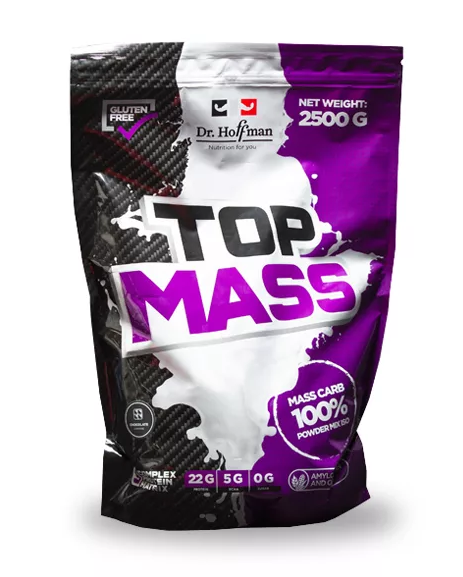 Dr.Hoffman Top Mass 2500g (Ваниль), Гейнер для набора массы, для роста мышц, Высокобелковый гейнер, 2500 грамм