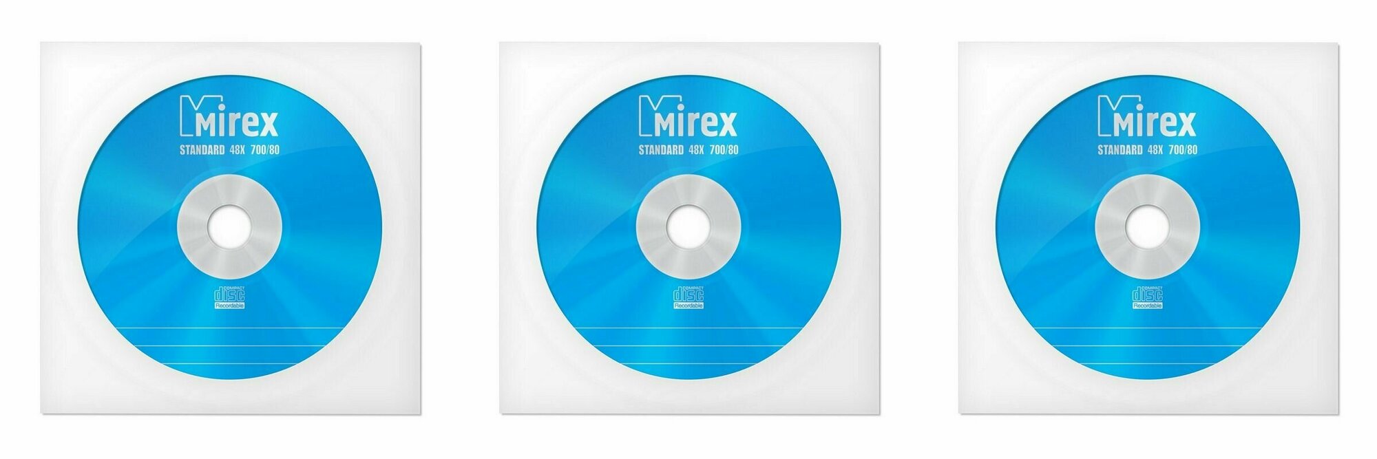 Mirex Диск Standart CD-R80/700MB 48x, 3 шт