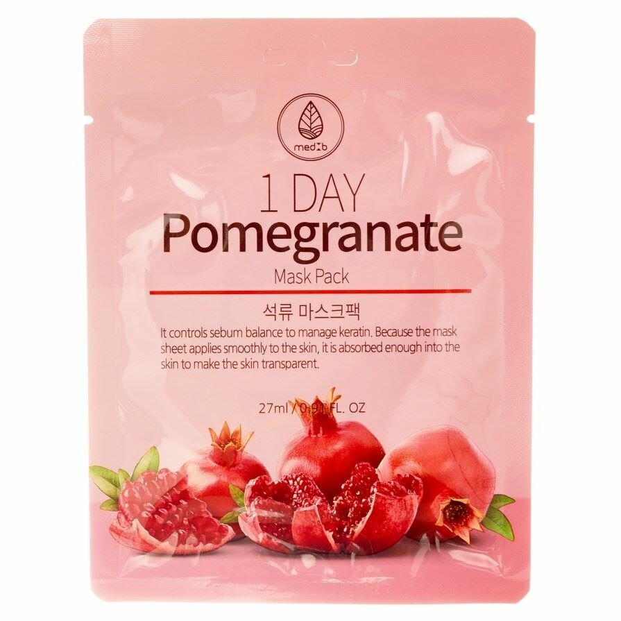 Маска тканевая для лица MEDB 1 day pomegranate с экстрактом граната, 27 мл - фото №6