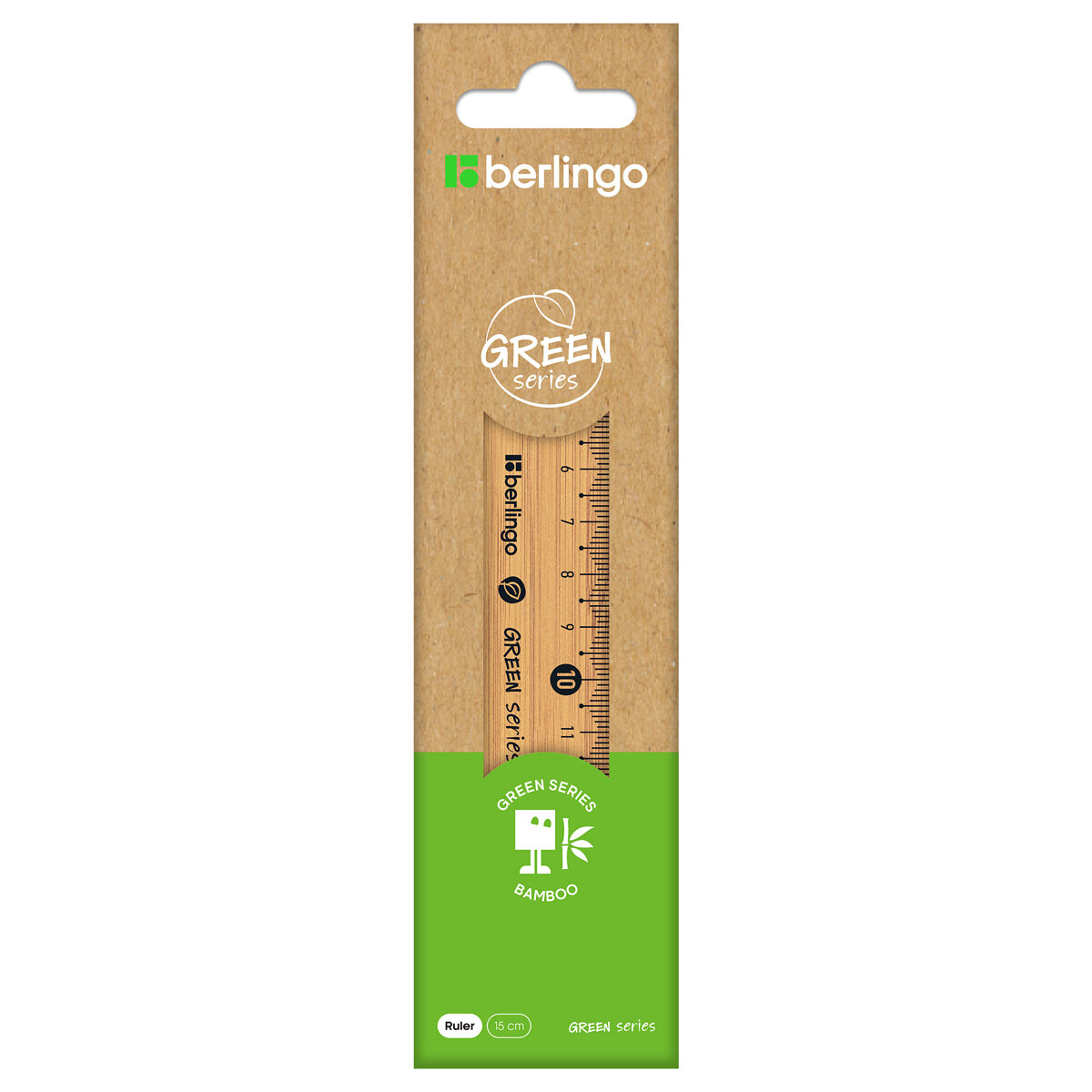 Линейка Green Series, 15 см., бамбук Berlingo - фото №8