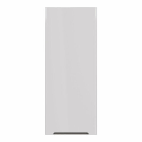 Полупенал Lemark BUNO 35 см подвесной, 1 дверный, правый, цвет планки: Серый, цвет корпуса, фасада: Белый глянец