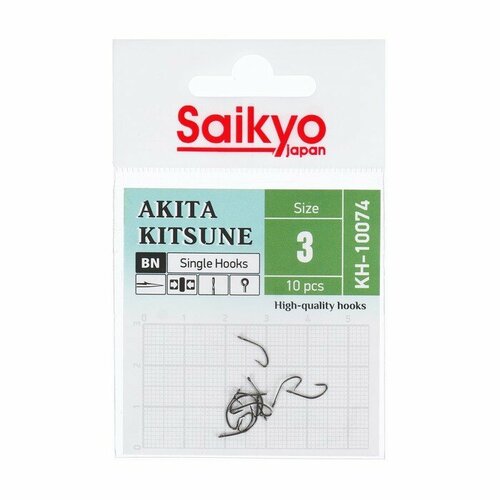 фото Крючки saikyo kh-10074 bn akita kitsune № 3, 10 шт