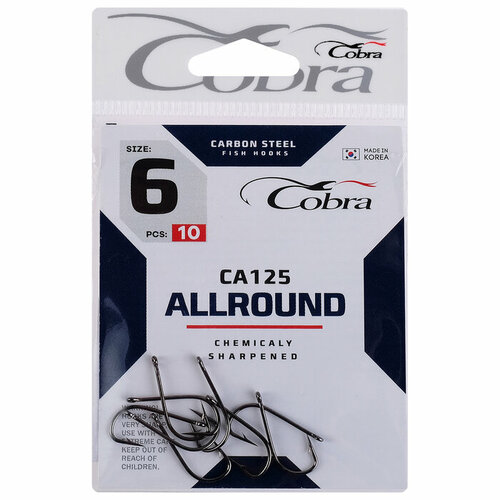 Крючки Cobra ALLROUND серия CA125 №6, 10 шт.