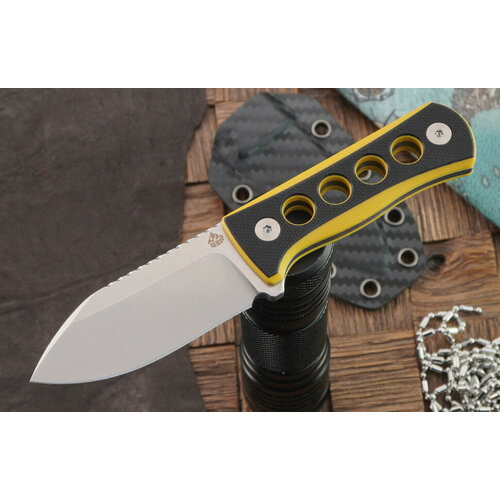 фото Нож с фиксированным лезвием qsp knife canary qs141-a1, сталь 14c28n, рукоять микарта