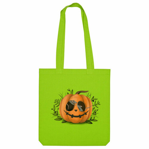 фото Сумка «тыква на хэллоуин: фонарь джека» (зеленое яблоко) us basic