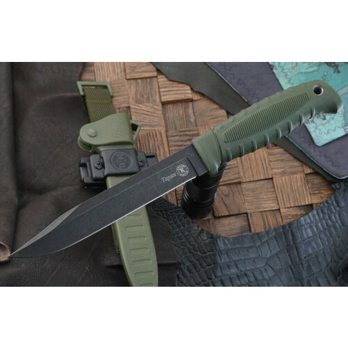 Нож Кизляр Таран V2, сталь AUS-8, рукоять эластон, хаки
