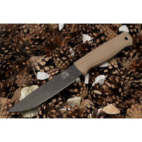 Нож OTUS отус ПП Кизляр Песчаный (AUS-8, черный, эластрон)