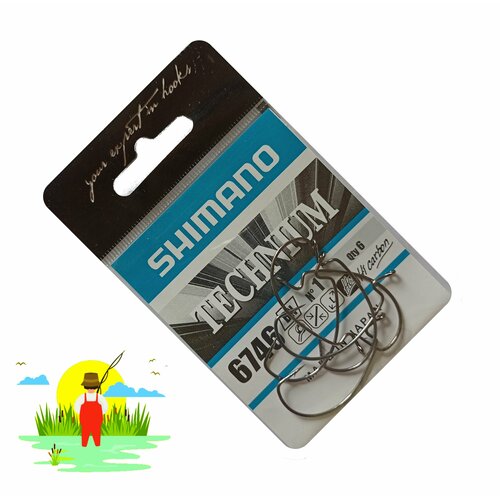 Крючок Офсетный рыболовный SHIMANO 6746 № 1, 6 шт. / Крючки для рыбалки Японские