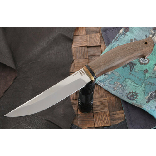 фото Товарищество завьялова нож граф н-09a, сталь х12мф, рукоять латунь, орех