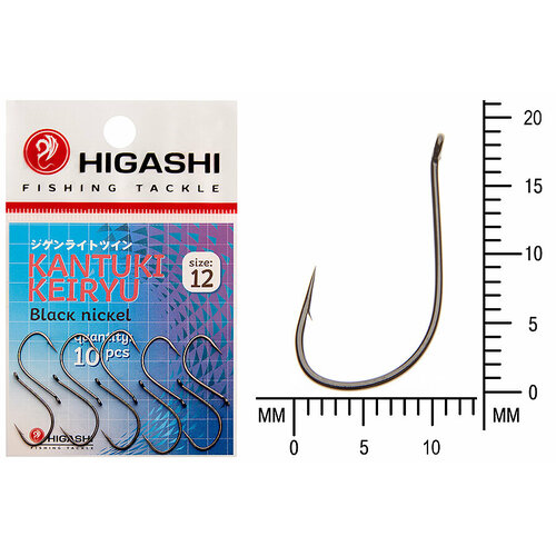 фото Higashi крючок higashi kantuki keiryu #12 black nickel