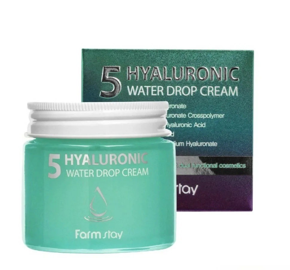 FarmStay Крем для лица суперувлажняющий с гиалуроновым комплексом Hyaluronic 5 Water Drop Cream 80 ml.
