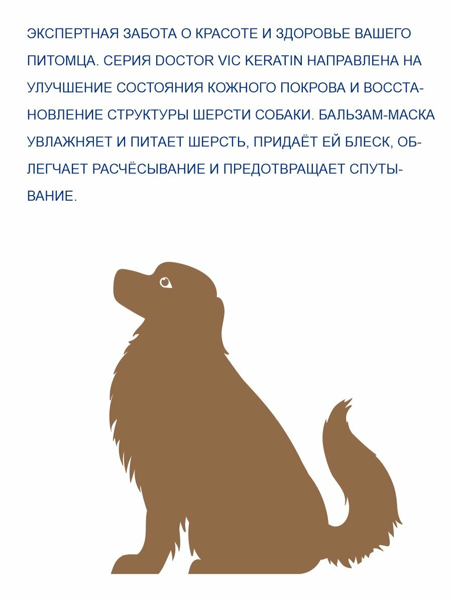Бальзам-маска для собак Doctor VIC с кератином и провитамином В5 200мл - фото №4