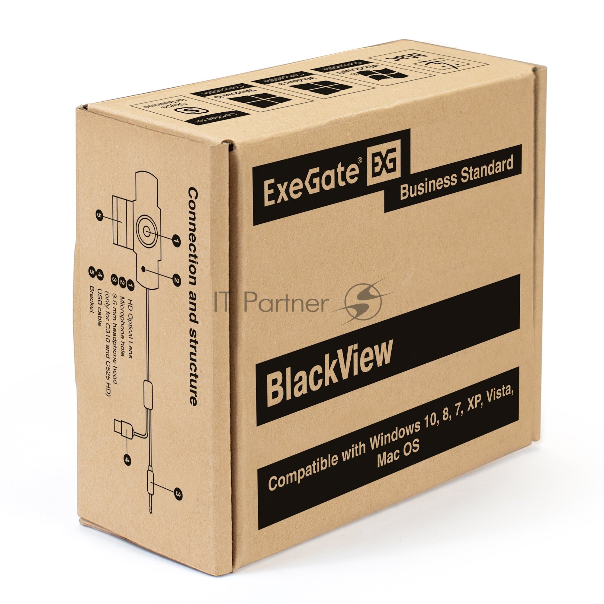 Веб-камера Exegate EX287388RUS 1/3" 2 Мп, 1920х1080, 1080P, 30fps, 4-линзовый объектив, шторка, USB, фиксированный фокус - фото №10