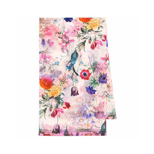 фото Шарф павловопосадская платочная мануфактура,150х43 см, one size, розовый, фиолетовый