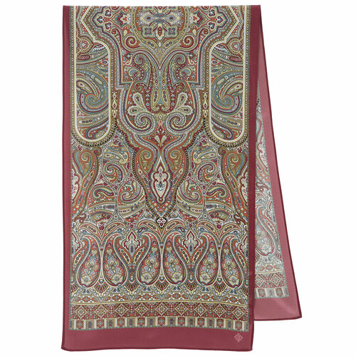 фото Шарф павловопосадская платочная мануфактура,150х43 см, one size, серебряный, бордовый