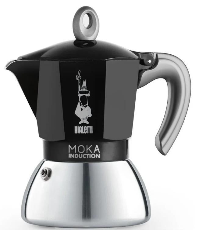 Гейзерная кофеварка Bialetti New Moka Induction, 90 мл, 90 мл, черный 0006932