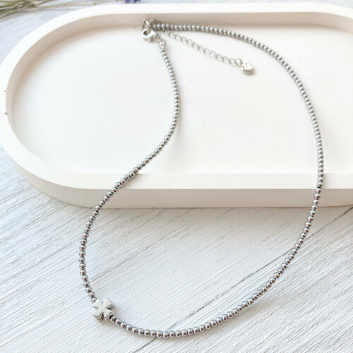 Чокер Miss M, гематит, длина 37 см, серебристый