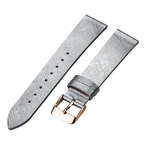 Ремешок LINCOR, фактура зернистая, размер 18, серебристый/золотой