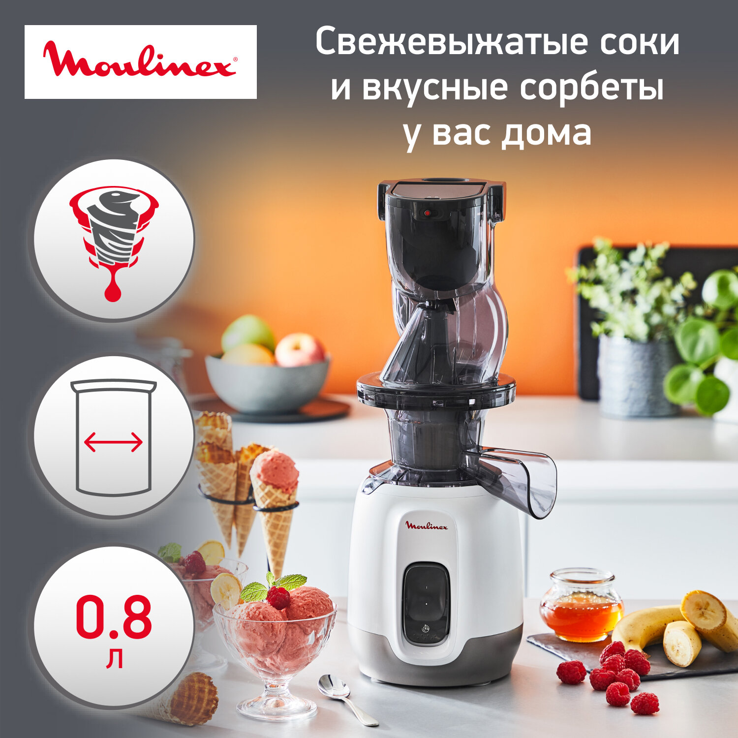 Шнековая соковыжималка Moulinex ZU600110 Ultra Juice