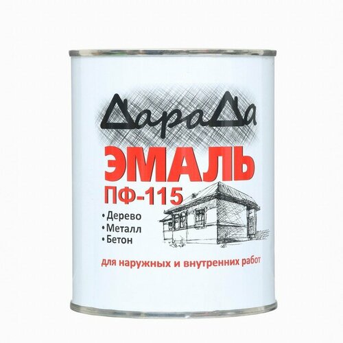 Эмаль (Дарада) ПФ-115 (ГОСТ) серая 0,8 кг эмаль лакра пф 115 2кг серая