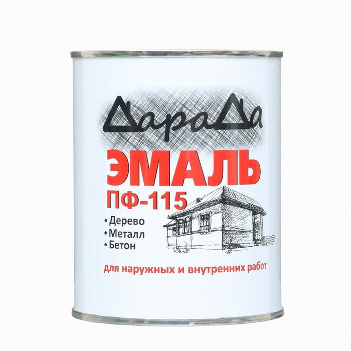 Эмаль (Дарада) ПФ-115 (ГОСТ) серая 0,8 кг - фотография № 1