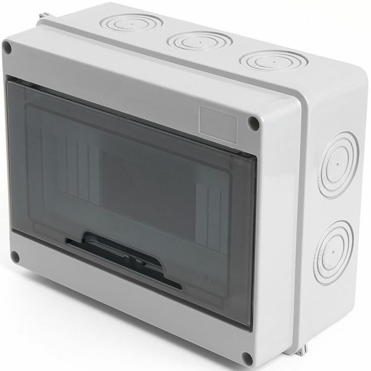 фото Бокс пластиковый Stekker "EBX50-1/08-65" 8 модулей, навесной, белый, IP65