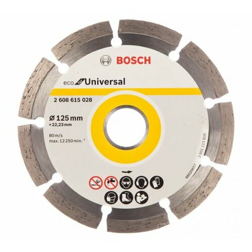 Диск алмазный ECO Universal 125х22,2х2,0х7 Универсальный BOSCH алмазный диск bosch eco univ turbo универсальный 2608615039