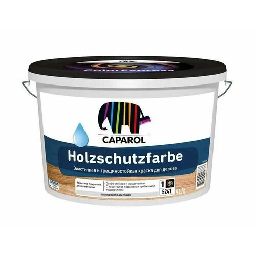 Краска для древесины CAPAROL HOLZSCHUTZFARBE акриловая кроющая универсальная, база 1 (9 л)