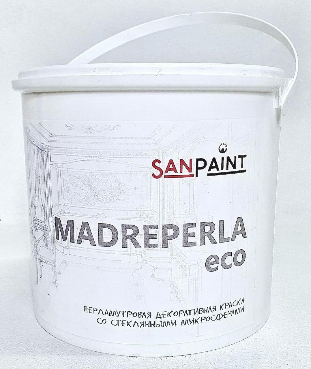 Sanpaint Madreperla Eco краска для внутренних работ полупрозрачная перламутровая (3кг)