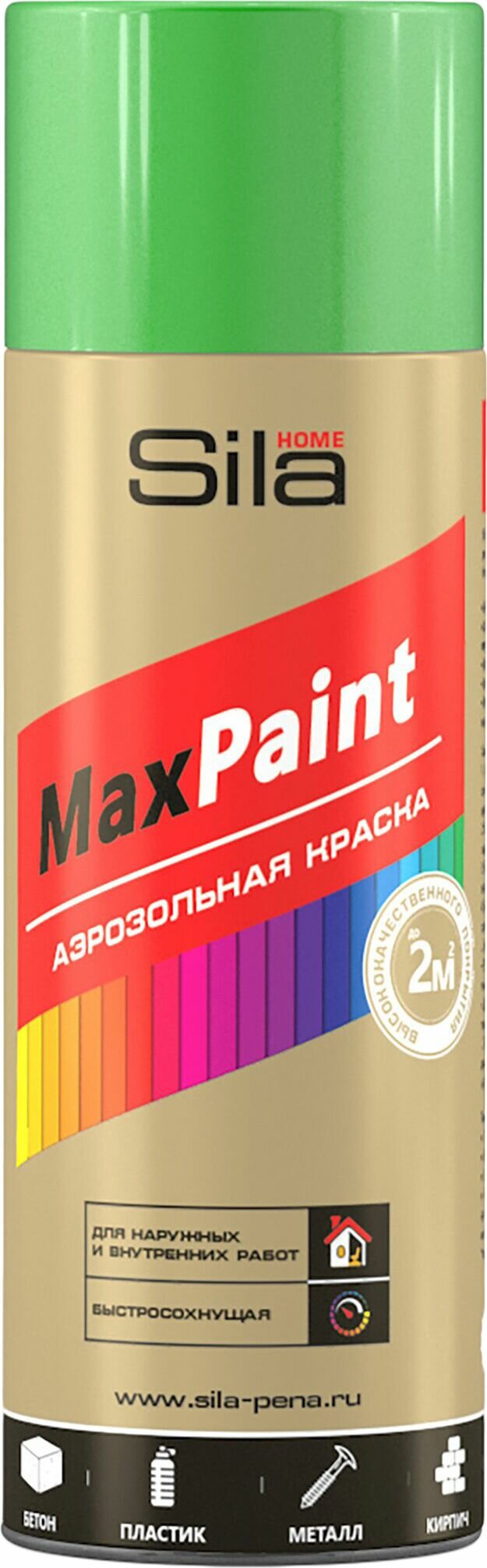 Эмаль универсальная Sila Home MaxPaint гладкая лиственно-зеленая 0,52 л