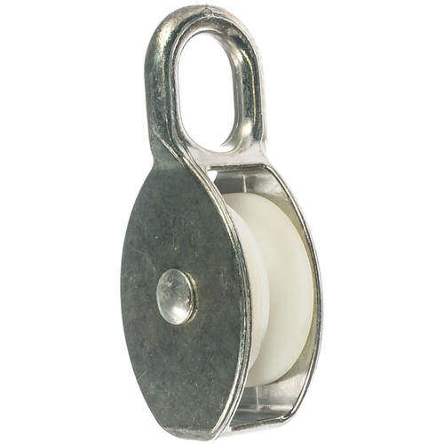 Блок одинарный 25мм нейлоновый шкив покрытие цинк | код Bloсk25neylon | Крепдил (60шт. в упак.)