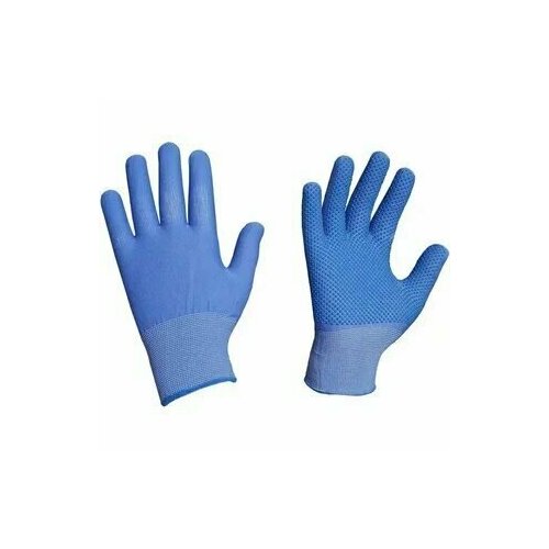 Перчатки рабочие, нейлоновые с ПВХ, синие