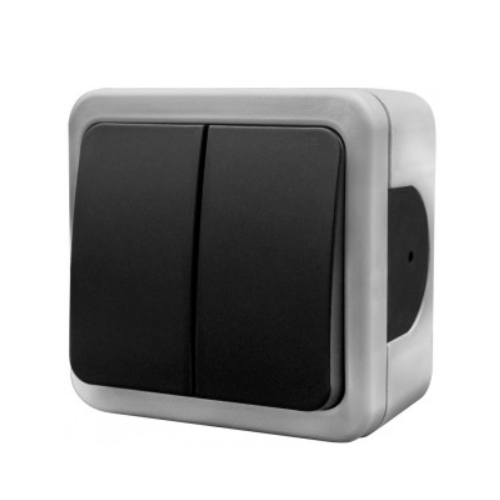 MULTIMA Выключатель 2-кл. серый, 10А, 250В, IP20, NE-AD (кратно 1)