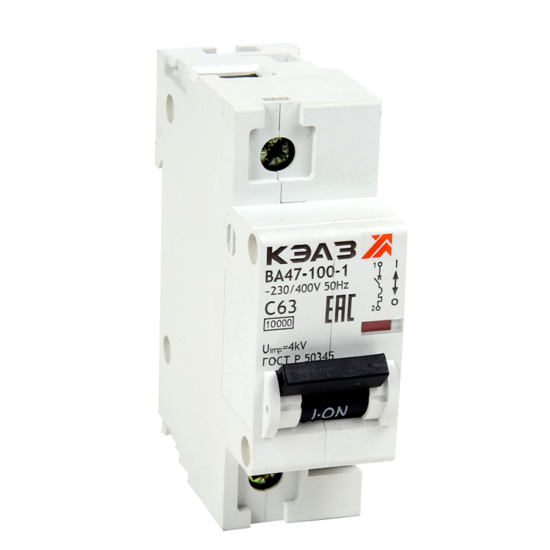 фото 318105 Автоматический выключатель КЭАЗ ВА47-100 32А 1п C, 10кА