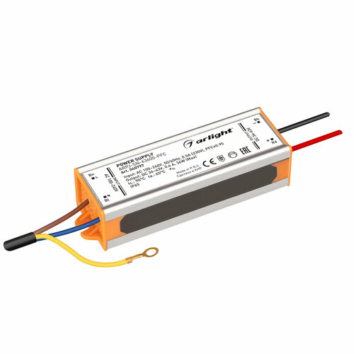 Arlight Блок питания ARPJ-SN-63600-PFC (36W, 34-63V, 600mA) (Arlight, IP65 Металл, 3 года) блок питания arpj sn 42600 24w 23 42v 600ma arlight ip65 металл 3 года