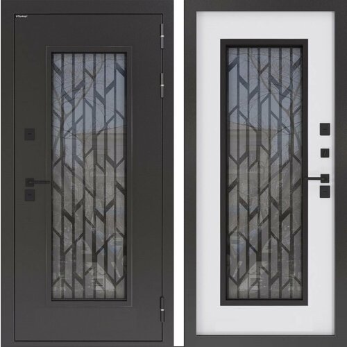 Входная дверь металлическая для дома с терморазрывом BN-11 тепло про, с внутренней панелью МДФ белый софт, размер по коробке 880х2050, правая