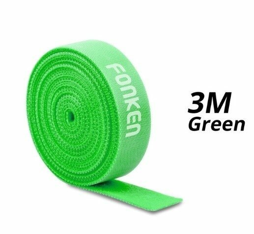 фото Стяжки для кабеля FONKEN липучки термостойкие 3 m (Green)